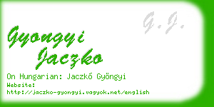 gyongyi jaczko business card