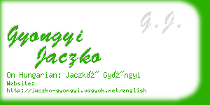 gyongyi jaczko business card